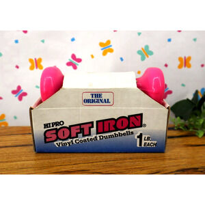 Vintage 1993 The Original Hi Pro Soft Iron Vinyl Coated 1 lb Dumbbells NEW